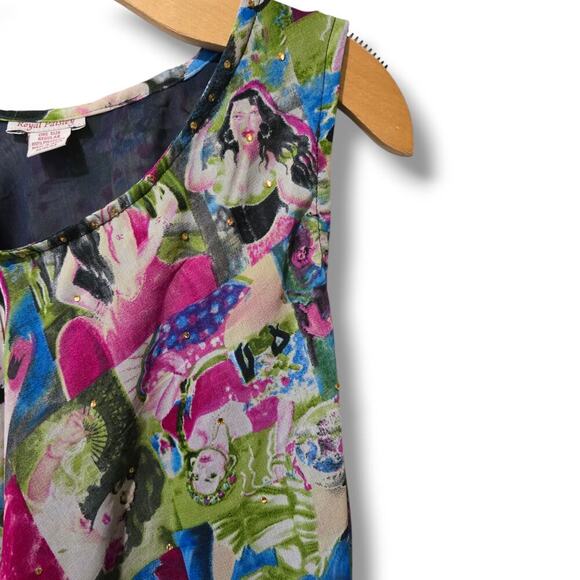 Royal Paisley women's multicolor "Divas" one size fits most sleeves lined dress - Picture 2 of 9